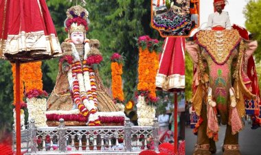 gangaur mata sitting on 200 kg gold silver palanquin more than 100 artists performed in royal procession