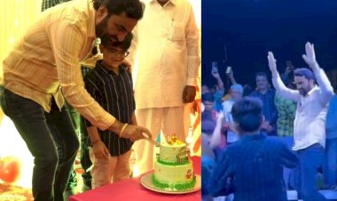hanuman beniwal danced on his son birthday cut cake with family video viral