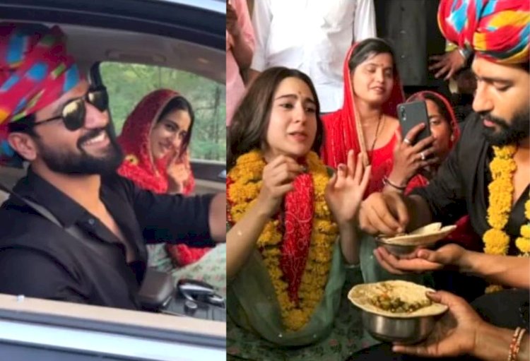 sara ali khan and vicky kaushal visit ajmer rajasthan for movie jara hatke jara bachke