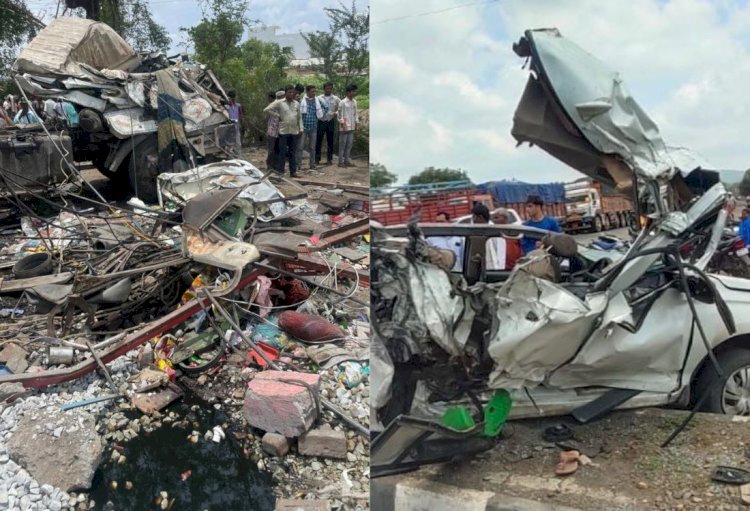 uncontrollable container snatches 7 lives in dhule maharashtra 28 injured