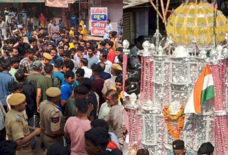 tajia touched by high tension line in dholpur 3 killed one injured