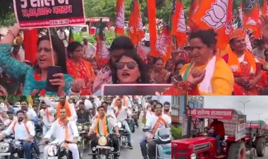 nahi sahega rajasthan abhiyan jaipur choked due to bjp rally against ashok gehlot govt