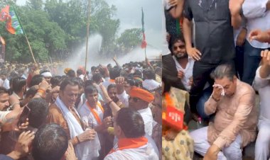 police use water cannon many leaders and workers injured in bjp nahi sahega rajasthan