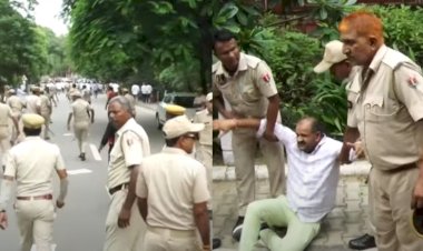 lathi charge on bjp yuva morcha workers over protest against bhilwara gangrape and murder