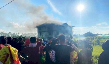 manipur violence again caught fire bjp office set on fire