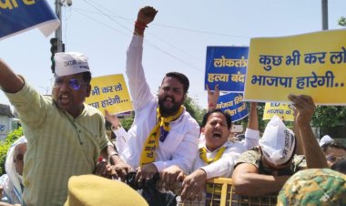 aap protest in rajasthan against arrest of aap rajya sabha mp sanjay singh