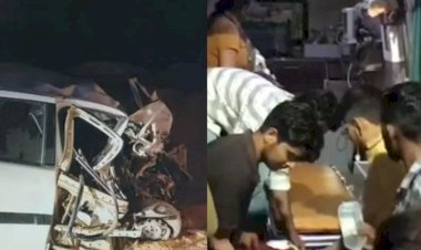 hanumangarh road accident  7 killed in car trailer collision 4 women and child also included