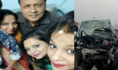 jaipur family car accident in rohtak couple dead children injured