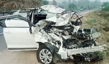 4 killed one serious in car accident in dungarpur