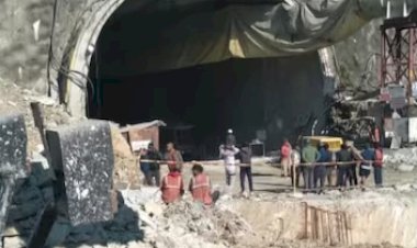 tunnel under construction in yamunotri caved in news of forty laborers buried rescue work underway