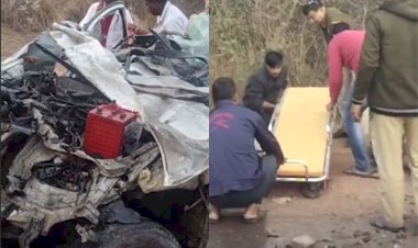 policeman vehicle hit to truck 6 killed 1 serious before pm narendra modi rally in churu