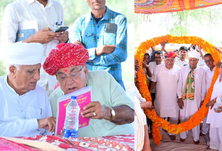 minister hemaram choudhary campaigned for sonaram choudhary in barmer