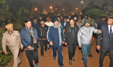 bhajan lal sharma chief minister of rajasthan on morning walk