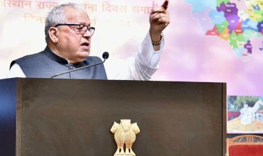 rajasthan foundation day was organized at raj bhavan with governor kalraj mishra and chief minister bhajan lal sharma.