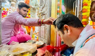 vaibhav gehlot today paid obeisance to bhinmal kshenmakari mata and jambheshwar in jogau