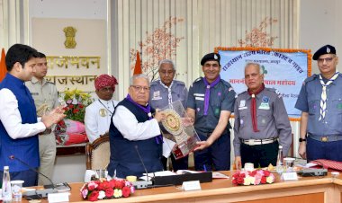 scout guide chal vyjayanti shield awarded for excellent work effective implementation of scout guide cum educational activities   governor
