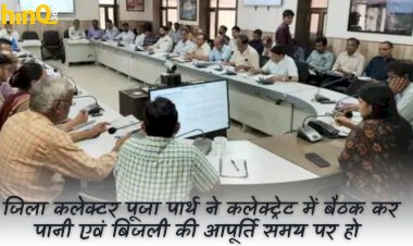 district collector pooja partha held a meeting in the collectorate to ensure timely supply of water and electricity