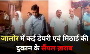 samples of many dairy and sweet shops in jalore are spoiled health department took action as part of investigation campaign