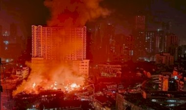 a massive fire broke out in a computer factory goods worth lakhs were destroyed.