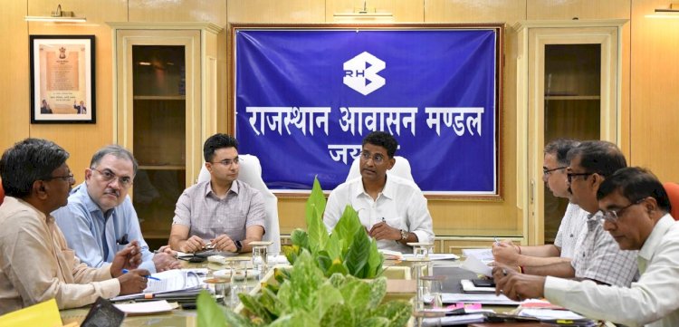 rajasthan housing board president took review meeting of officials mandal was planted with a tree worth rs 1 lakh