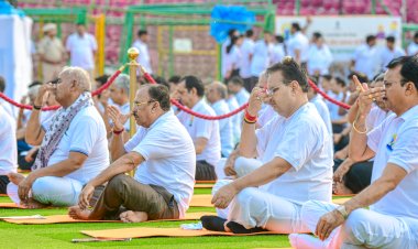 yoga became popular in the world due to prime ministers initiative   bhajanlal sharma