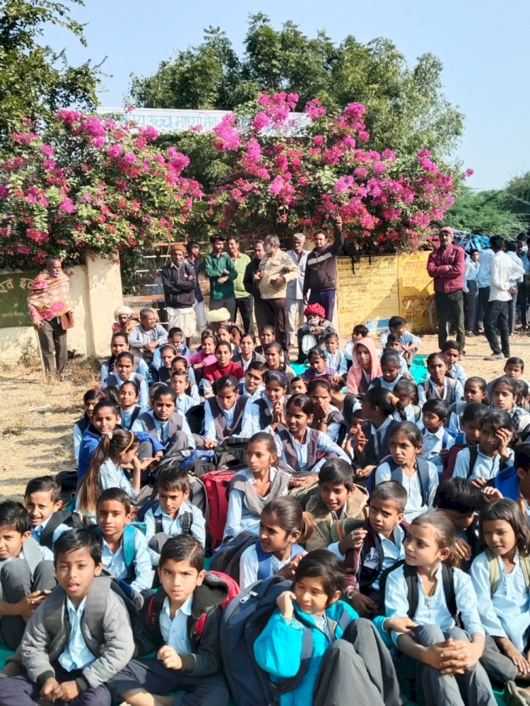 villagers angry with the shortage of teachers locked the school