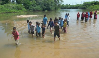 the river at moribeda station has become a problem and villagers are at risk every day