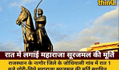 nagaur maharaja surajmal statue installed secretly tension
