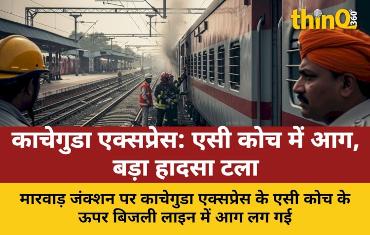 marwar junction par kacheguda express ke ac coach me lagi aag