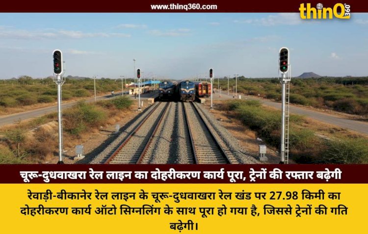churu dudhwakhara railway track doubling completed rewari bikaner line