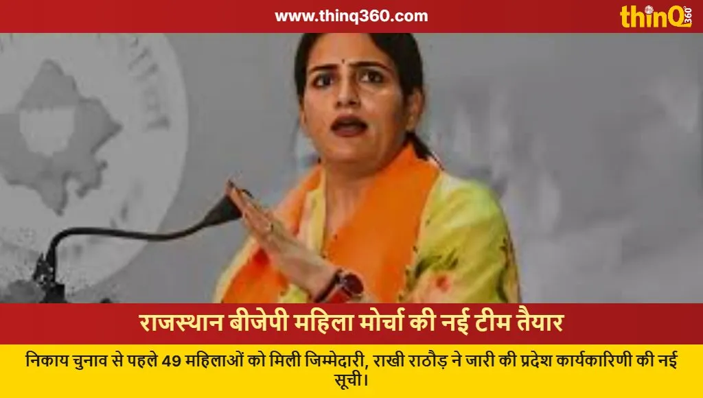 rajasthan bjp mahila morcha new team list executive committee