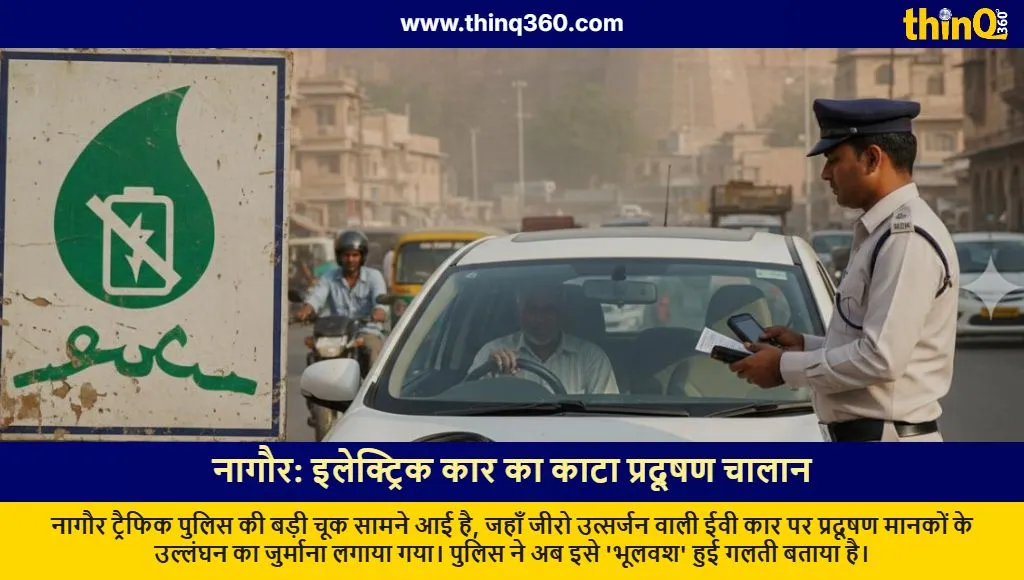 nagaur traffic police ev car pollution challan controversy