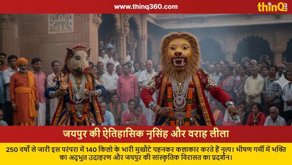 jaipur narsingh leela tradition 140kg masks vaishakh chaturdashi