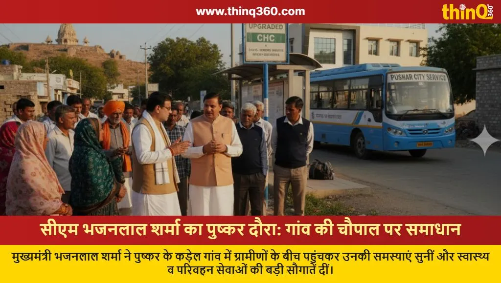 cm bhajan lal sharma pushkar visit kadel village development news