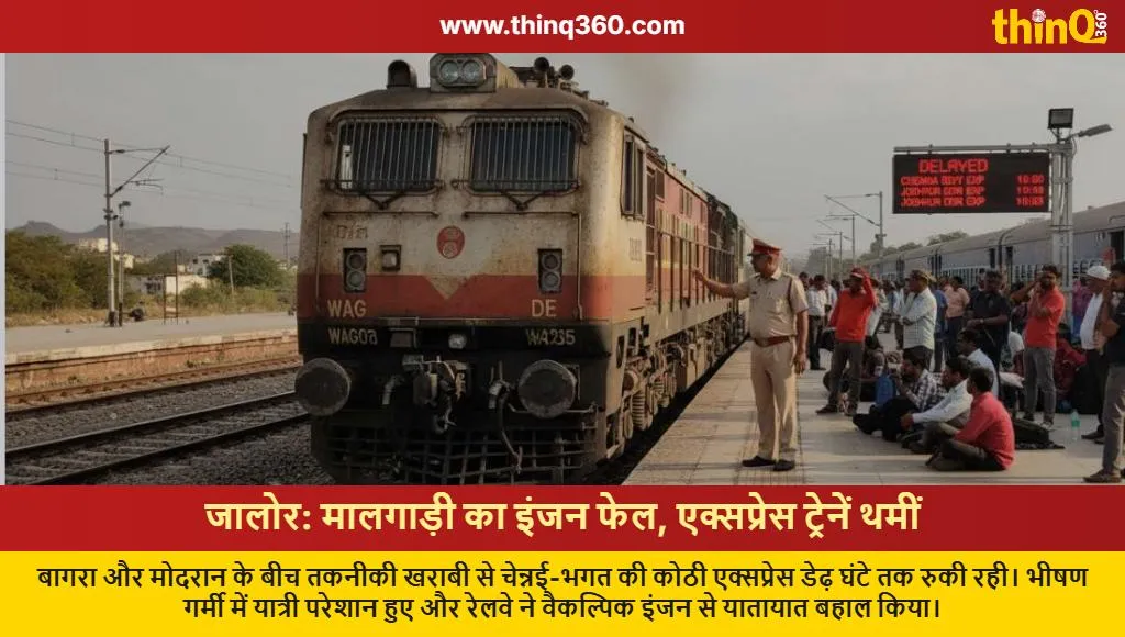 jalore goods train engine failure express train delayed