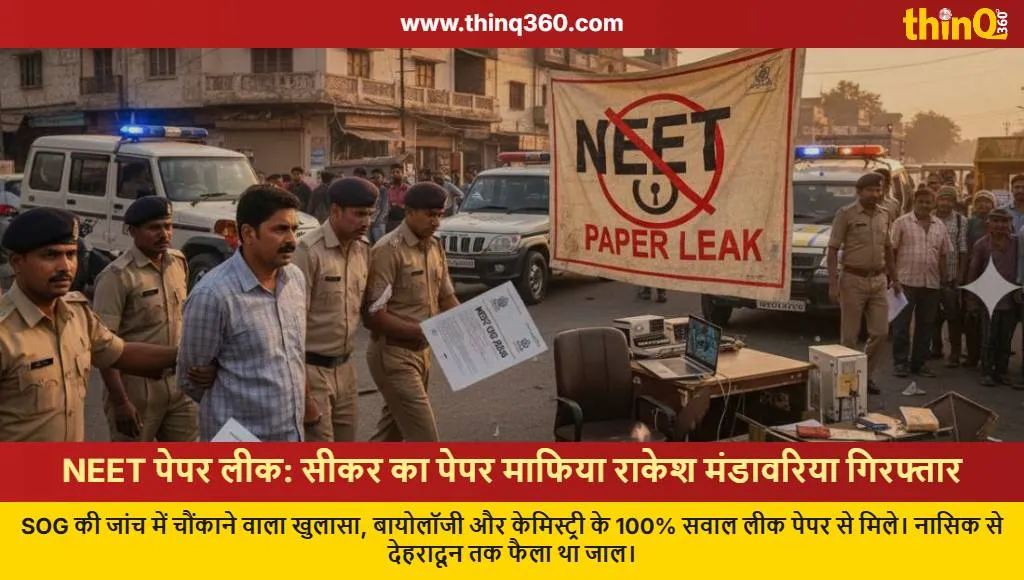neet ug paper leak sikar connection rakesh mandawariya arrested