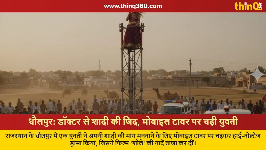 dholpur girl climbs mobile tower marriage demand doctor