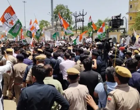 neet paper leak congress protest jaipur police clash