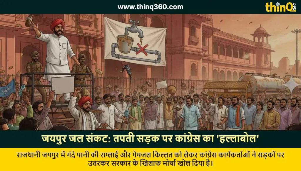 jaipur congress protest water crisis khachariyawas rajasthan