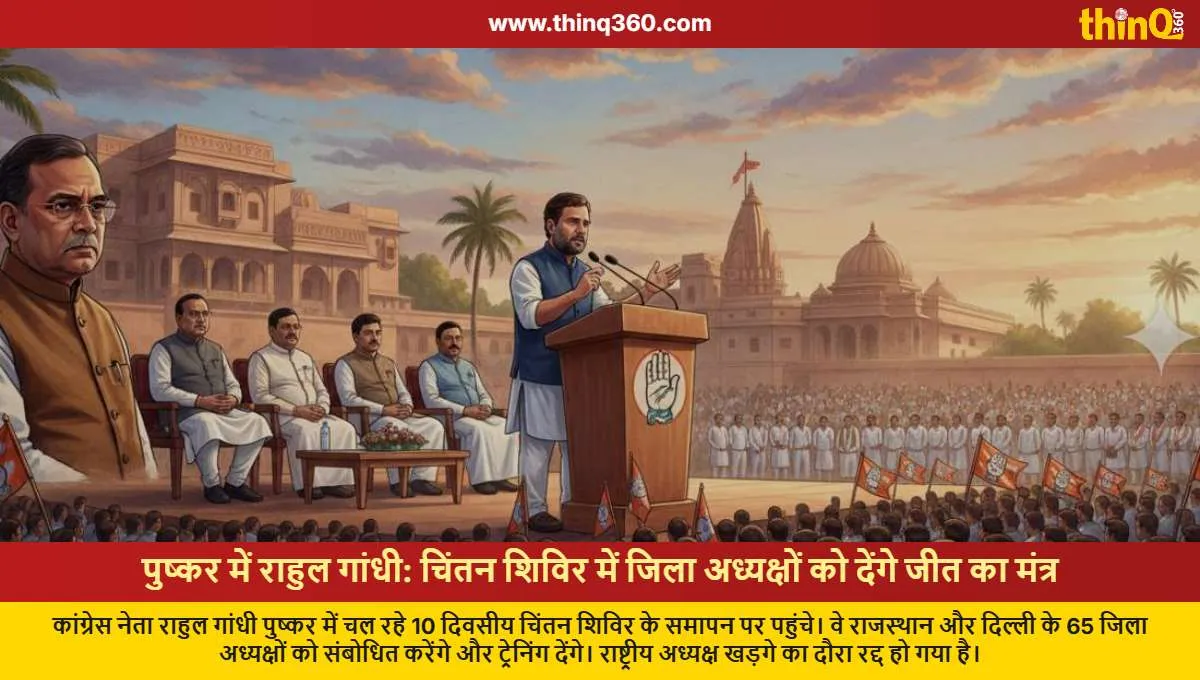 rahul gandhi pushkar visit addresses congress district presidents