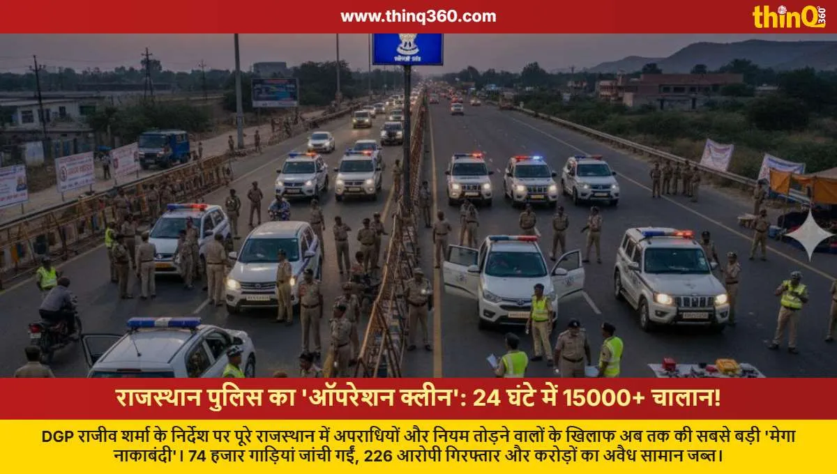 rajasthan police mega nakabandi operation 15000 challans issued