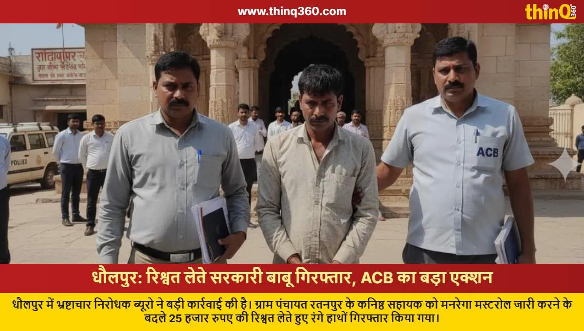 dholpur acb traps junior assistant ramesh kumar taking 25000 bribe