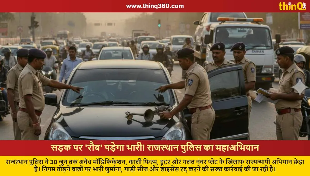 rajasthan police special traffic campaign illegal modification challan