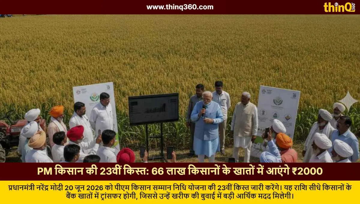 pm kisan 23rd installment for 66 lakh rajasthan farmers on june 20