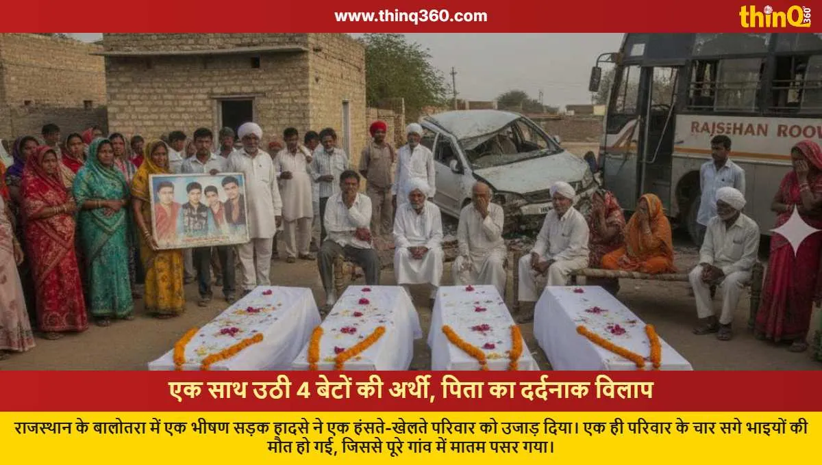 rajasthan balotra road accident four brothers dead