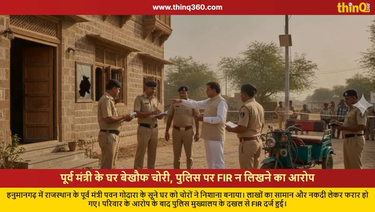 rajasthan ex minister pawan godara house theft hanumangarh fir filed
