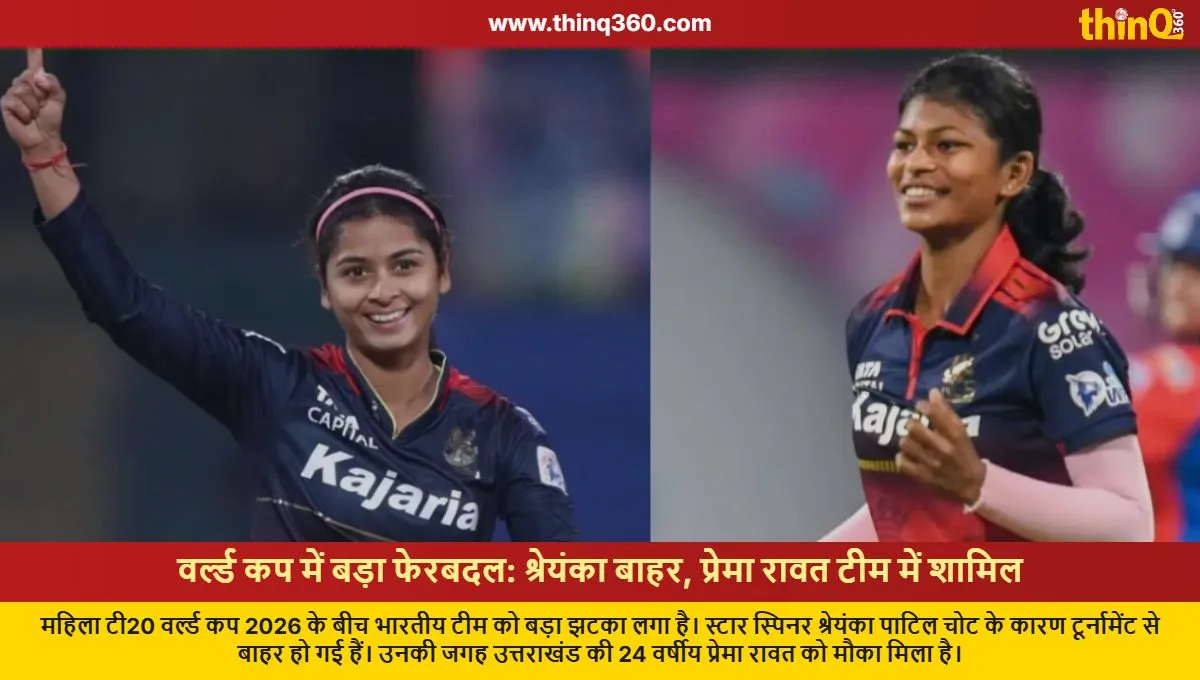 prema rawat replaces injured shreyanka patil in womens t20 world cup squad