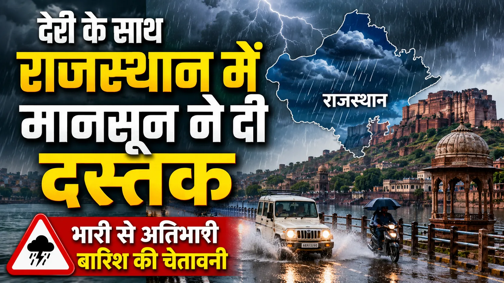 monsoon arrives in rajasthan heavy rain alert issued for several districts