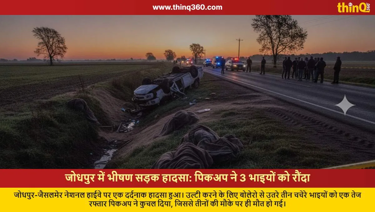 jodhpur balesar road accident pickup hits bolero 3 brothers dead