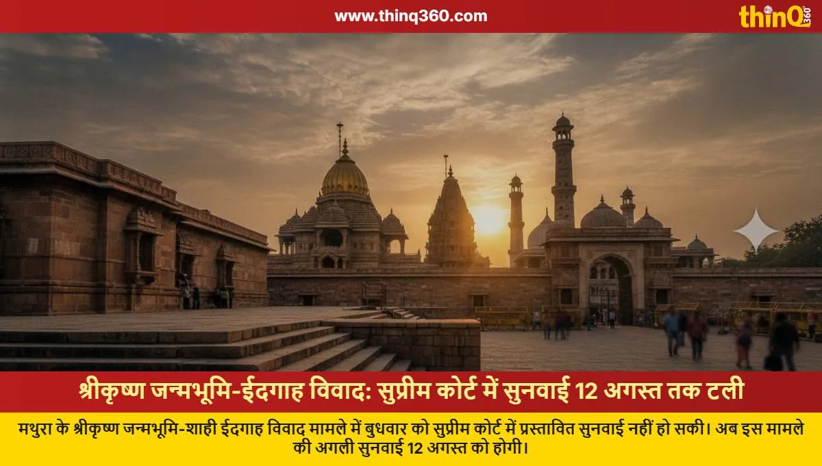 shri krishna janmabhoomi shahi idgah dispute supreme court hearing postponed next date august 12